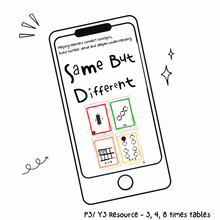 Load image into Gallery viewer, P3/ Y3 Same BUT Different (3, 4, 8 timestables)
